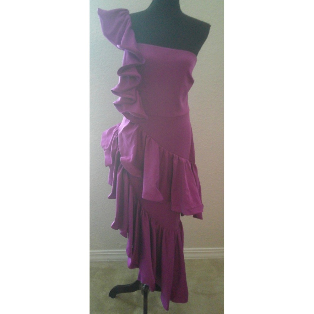 Faeristy Brand Purple One Shoulder Ruffled Dress Size 1XL